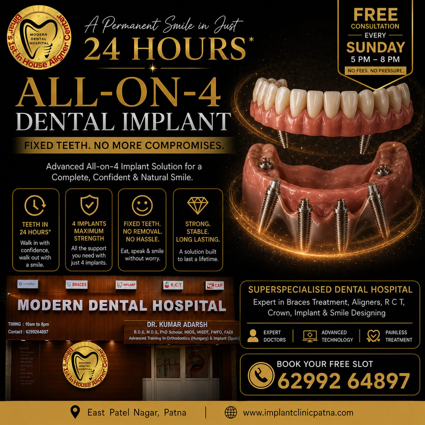 All-on-4 full mouth implants Modern Dental Hospital Patna