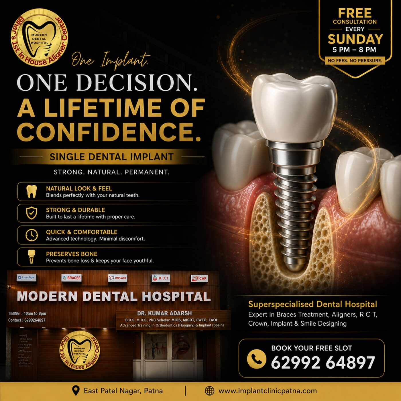Single tooth implant solution Modern Dental Hospital Patna