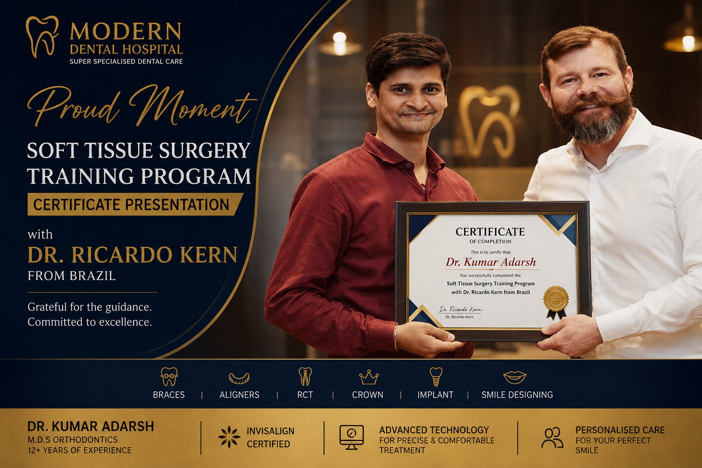 Dr. Kumar Adarsh soft tissue surgery training with Dr. Ricardo Kern, Brazil